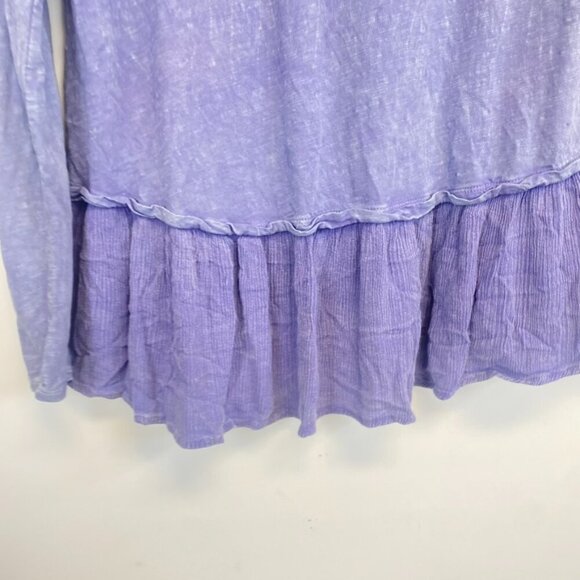 Anthropologie Eri & Ali Periwinkle Ruffle Long Sleeve Top - Picture 10 of 12